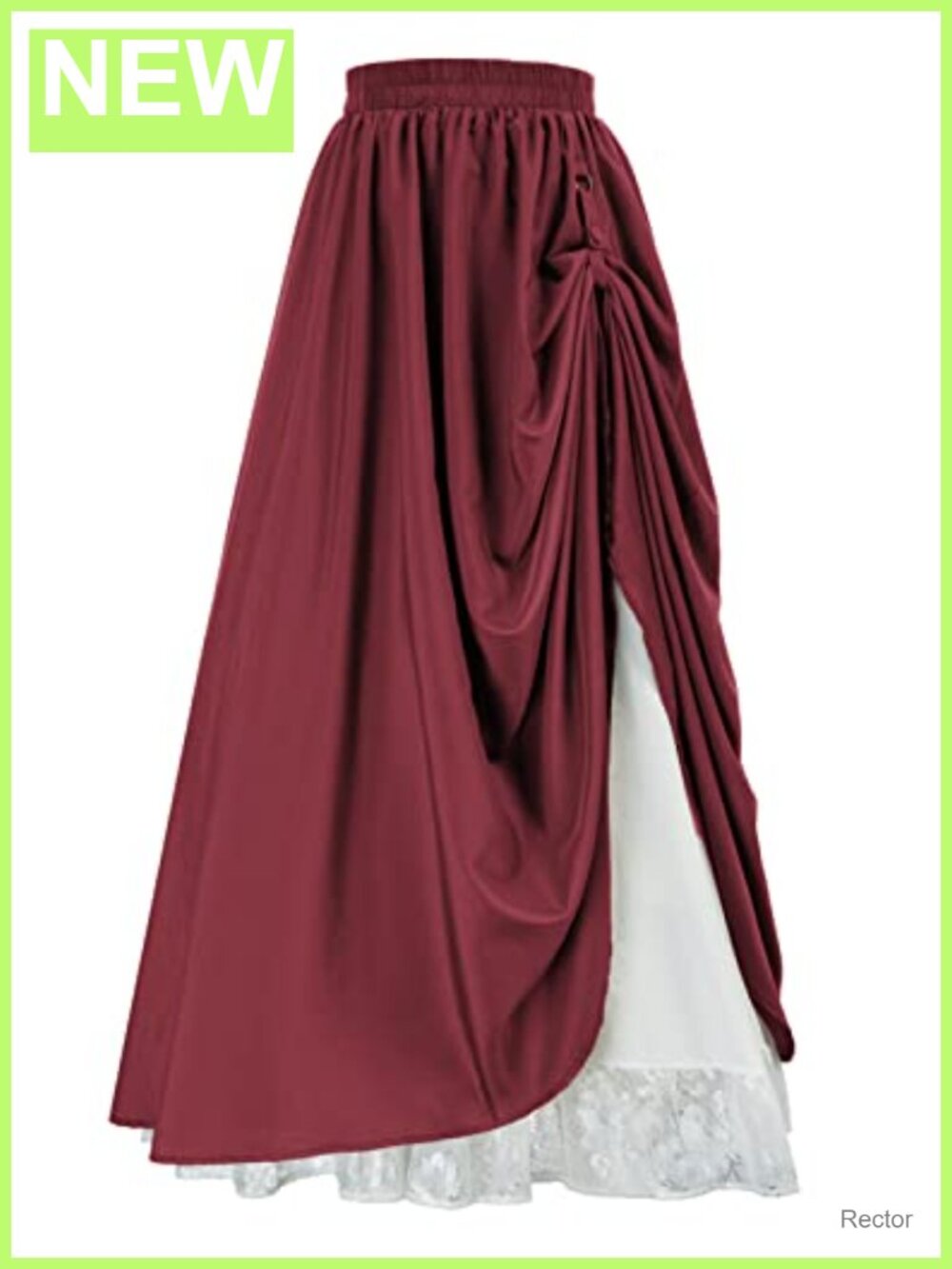 Double Layered Medieval Renaissance Fairy Maxi Skirt Flowy A-Line